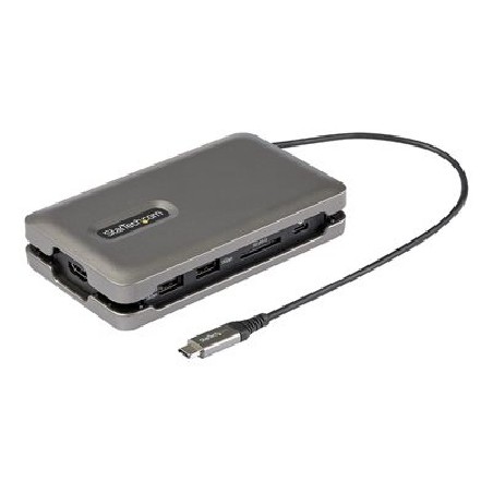 StarTech.com USB C Multiport Adapter, USB C to 4K 60Hz HDMI 2.0, 2-Port 10Gbps USB Hub, 100W Power Delivery Pass-through, GbE
