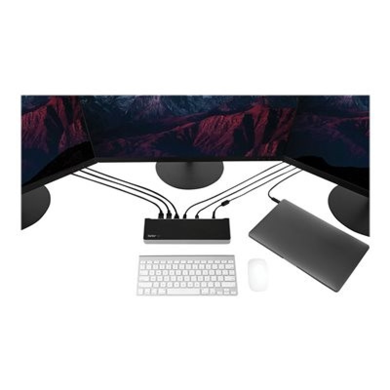 StarTech.com USB-C Dock, 4K Triple Monitor USB Type-C Docking Station with Dual DisplayPort & HDMI, 100W Power Delivery +
