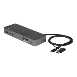 StarTech.com USB-C & USB-A Dock, Hybrid Universal Laptop Docking Station with Dual Monitor Display 4K 60Hz HDMI & DisplayPort