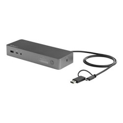 StarTech.com USB-C & USB-A Dock, Hybrid Universal Laptop Docking Station with 100W Power Delivery, Dual Monitor 4K 60Hz HDMI &