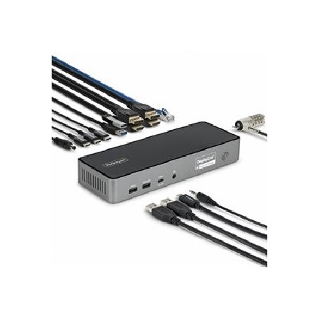 StarTech.com - Dokovací stanice - pro laptop - USB-C - 2 x DP, 2 x HDMI, USB-C - 2.5GbE - 140 Watt - kompatibilní s TAA