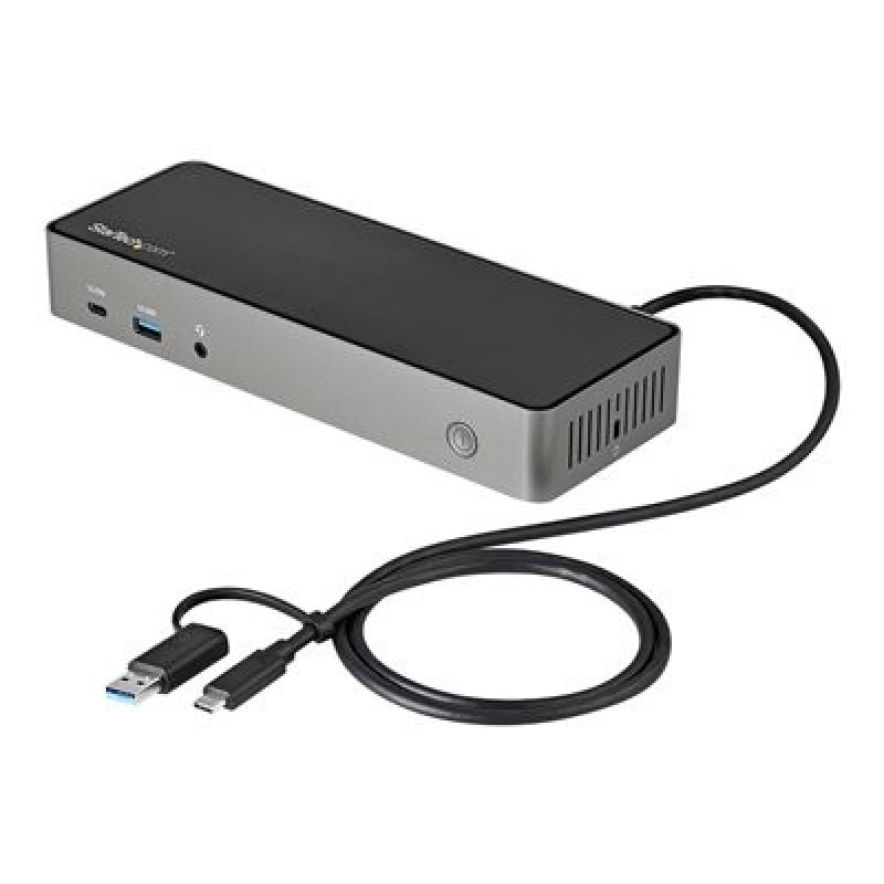 StarTech.com USB-C & USB-A Dock, Hybrid Universal Triple Monitor Laptop Docking Station w/ DisplayPort & HDMI 4K 60Hz, 85W
