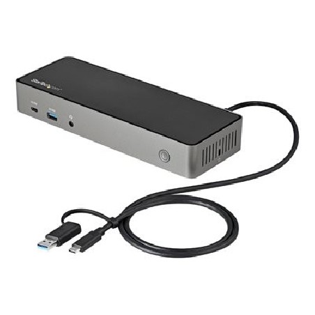 StarTech.com USB-C & USB-A Dock, Hybrid Universal Triple Monitor Laptop Docking Station w/ DisplayPort & HDMI 4K 60Hz, 85W