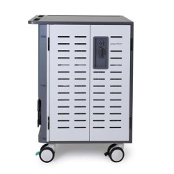 Ergotron Zip40 - Vozík (nabíjení a správa) - pro 40 tabletů/notebooků - uzamykatelný - ocel - šedá, bílá - velikost obrazovky: