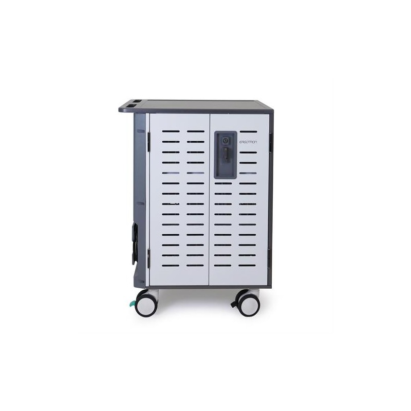 Ergotron Zip40 - Vozík (nabíjení a správa) - pro 40 tabletů/notebooků - uzamykatelný - ocel - šedá, bílá - velikost obrazovky: