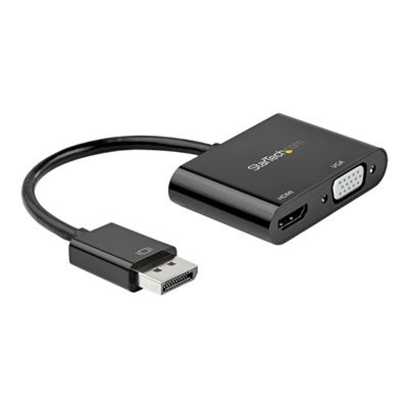 StarTech.com DisplayPort to HDMI VGA Adapter, DisplayPort 1.2 HBR2 to HDMI 2.0 (4K 60Hz) or VGA 1080p Converter Dongle, DP to