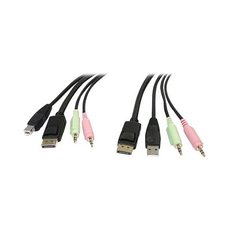 StarTech.com 6ft 4-in-1 USB DisplayPortŽ KVM Switch Cable w/ Audio & Microphone (DP4N1USB6) - Kabel video / USB / zvuk - USB