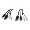StarTech.com 6ft 4-in-1 USB DisplayPortŽ KVM Switch Cable w/ Audio & Microphone (DP4N1USB6) - Kabel video / USB / zvuk - USB