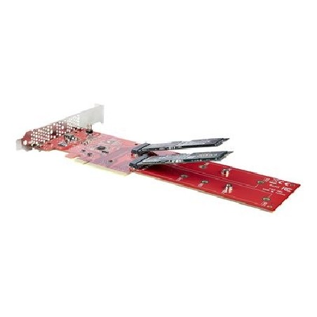 StarTech.com Dual M.2 PCIe SSD Adapter Card, x8 / x16 Dual NVMe or AHCI M.2 SSD to PCI Express 4.0, Up to 7.8GBps/Drive, For