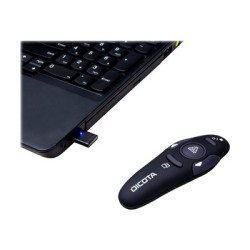 DICOTA Pin Point Wireless Laser Pointer - Ukazovátko projektoru - bezdrátový - bezdrátový přijímač USB - černá