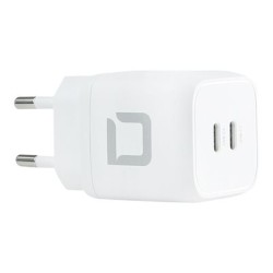 DICOTA Comfort - Síťový adaptér - 45 Watt - 2.5 A - PD 3.0 - 2 výstupní konektory (USB-C) - bílá