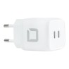 DICOTA Comfort - Síťový adaptér - 45 Watt - 2.5 A - PD 3.0 - 2 výstupní konektory (USB-C) - bílá