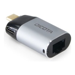 DICOTA - Síťový adaptér - USB-C / Thunderbolt 3 - Gigabit Ethernet x 1 - stříbrná