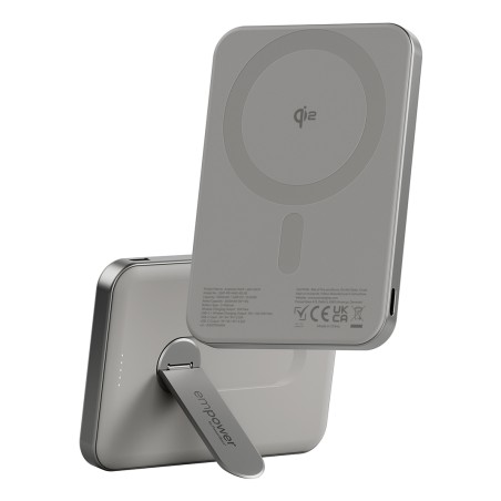 PanzerGlass empower bezdrátová Qi2 powerbanka 5000 mAh, MagSafe, Kickstand, grey