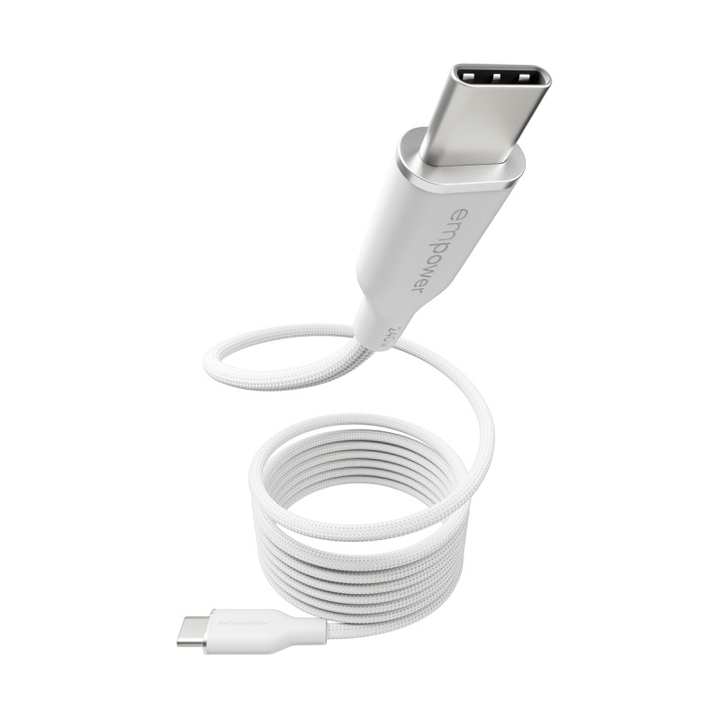 empower - USB kabel - USB-C (M) do USB-C (M) - USB 2.0 - 48 V - 5 A - 1.5 m - Fast Power Charging (240W) - stríbrne bílá