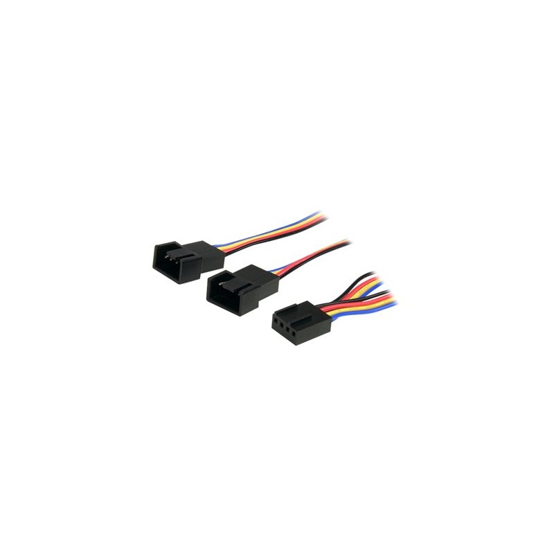 StarTech.com 12in 4 Pin Fan Power Splitter Cable - F/M - 1ft Fan Y Cable - 1ft 4-pin Fan Splitter Cable (FAN4SPLIT12)