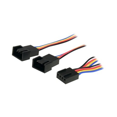 StarTech.com 12in 4 Pin Fan Power Splitter Cable - F/M - 1ft Fan Y Cable - 1ft 4-pin Fan Splitter Cable (FAN4SPLIT12)