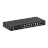 NETGEAR 300 Series GS308LP - Prepínac - essentials - nerízený - 8 x 10/100/1000 (PoE+) - desktop, pro pripevnení na zed - PoE+