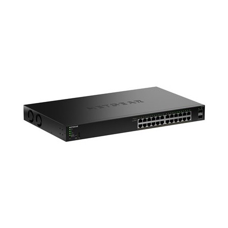 NETGEAR GS324TPv2 - Prepínac - 2+/L3 Lite - inteligentní - 24 x 10/100/1000 (PoE+) + 2 x SFP - Lze montovat do rozvadece - PoE+