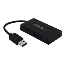 StarTech.com 4 Port USB 3.0 Hub, USB Type-A Hub with 1x USB-C & 3x USB-A (SuperSpeed 5Gbps), USB Bus or Self-Powered, Portable