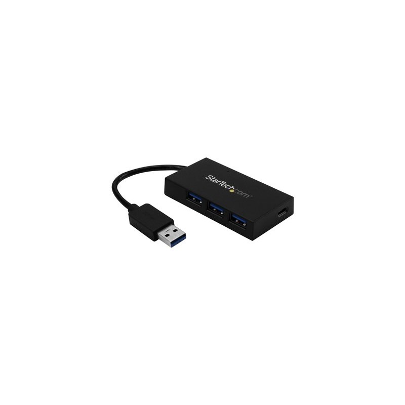 StarTech.com 4 Port USB 3.0 Hub, USB Type-A Hub with 1x USB-C & 3x USB-A (SuperSpeed 5Gbps), USB Bus or Self-Powered, Portable