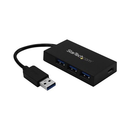 StarTech.com 4 Port USB 3.0 Hub, USB Type-A Hub with 1x USB-C & 3x USB-A (SuperSpeed 5Gbps), USB Bus or Self-Powered, Portable