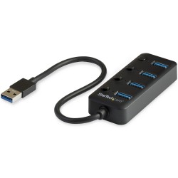 StarTech.com 4 Port USB 3.0 Hub, USB-A to 4x USB 3.0 Type-A with Individual On/Off Port Switches, SuperSpeed 5Gbps USB 3.1/USB