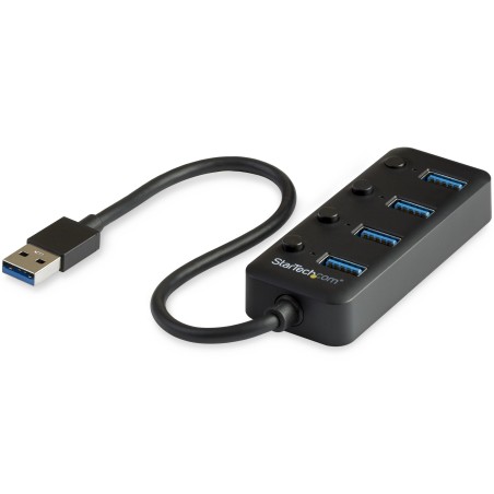 StarTech.com 4 Port USB 3.0 Hub, USB-A to 4x USB 3.0 Type-A with Individual On/Off Port Switches, SuperSpeed 5Gbps USB 3.1/USB