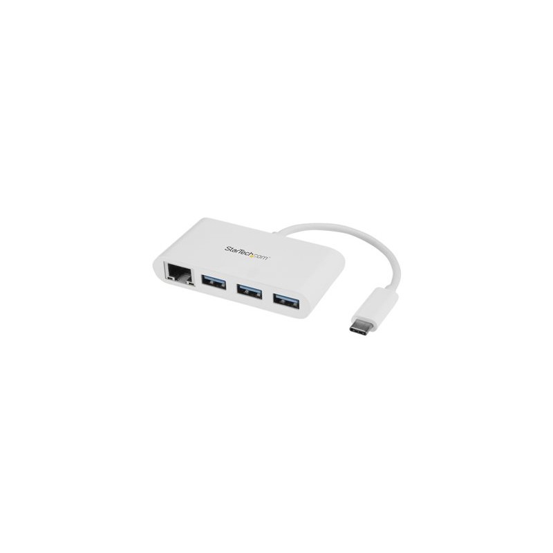 StarTech.com 3 Port USB C Hub w/ Gigabit Ethernet ? USB Type C to 3 x USB-A ? Multi Port USB 3.0 Hub for MacBook Pro