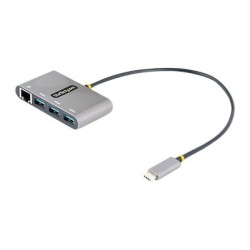 StarTech.com 3-Port USB-C Hub with Ethernet, 3x USB-A Ports, Gigabit Ethernet, USB 3.0 5Gbps, Bus-Powered, USB Type-C Hub w/