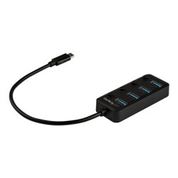 StarTech.com 4 Port USB C Hub, USB-C to 4x USB 3.0 Type-A Ports with Individual On/Off Port Switches, SuperSpeed 5Gbps USB