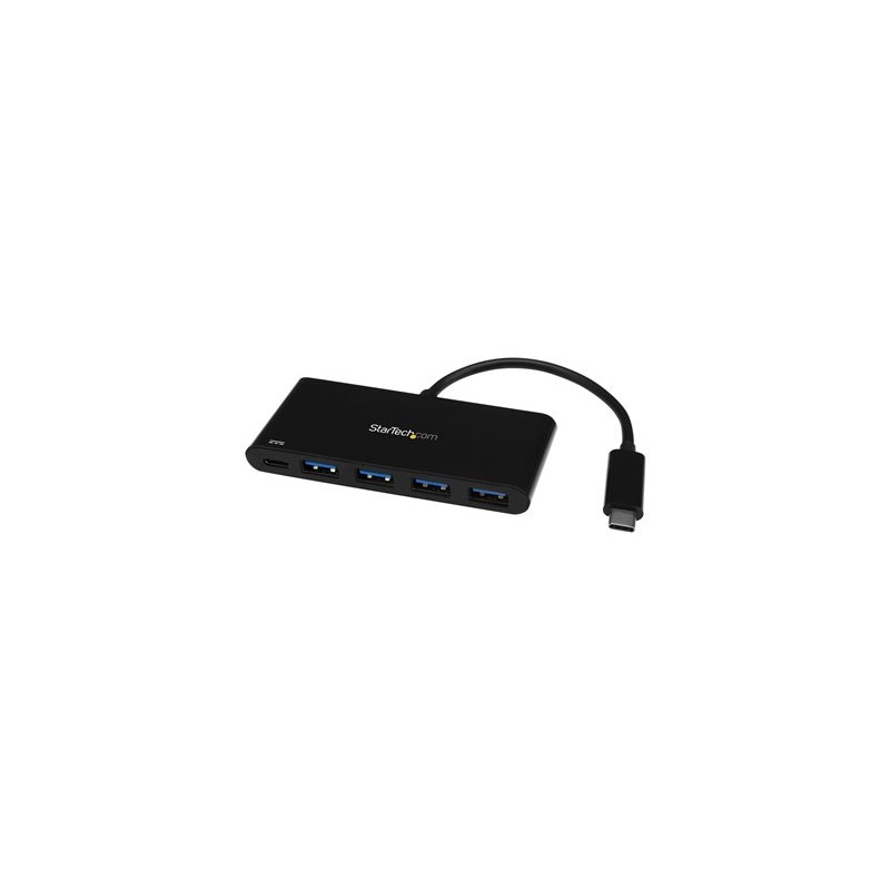StarTech.com 4 Port USB C Hub with 4 USB Type-A Ports (USB 3.0 SuperSpeed 5Gbps), 60W Power Delivery Passthrough Charging, USB