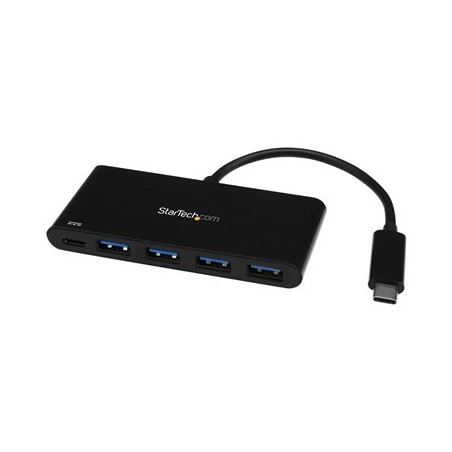 StarTech.com 4 Port USB C Hub with 4 USB Type-A Ports (USB 3.0 SuperSpeed 5Gbps), 60W Power Delivery Passthrough Charging, USB