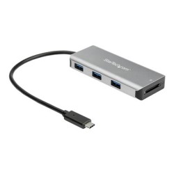 StarTech.com 3 Port 10Gbps USB C Hub with SD Card Reader, 3x USB-A & 1x SD Slot, Portable USB 3.1/3.2 Gen 2 Type C Adapter Hub