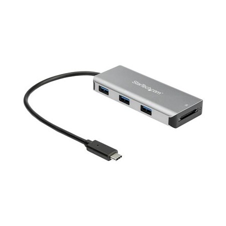 StarTech.com 3 Port 10Gbps USB C Hub with SD Card Reader, 3x USB-A & 1x SD Slot, Portable USB 3.1/3.2 Gen 2 Type C Adapter Hub