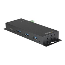 StarTech.com 4 Port USB C Hub 10Gbps - Metal Industrial USB 3.2/3.1 Gen 2 Type-C Hub - 3A/1C - USB-C or USB-A Host - Mountable