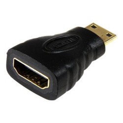 StarTech.com Mini HDMI to HDMI Adapter, 4K High Speed HDMI Adapter, 4K 30Hz Ultra HD High Speed HDMI Adapter, HDMI 1.4, Gold