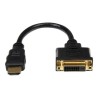 StarTech.com HDMI Male to DVI Female Adapter - 8in - 1080p DVI-D Gender Changer Cable (HDDVIMF8IN) - Video adaptér - HDMI s