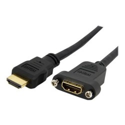 StarTech.com 3ft HDMI Female to Male Adapter, 4K High Speed Panel Mount HDMI Cable, 4K 30Hz UHD HDMI, 10.2 Gbps Bandwdith, 4K