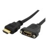 StarTech.com 3ft HDMI Female to Male Adapter, 4K High Speed Panel Mount HDMI Cable, 4K 30Hz UHD HDMI, 10.2 Gbps Bandwdith, 4K