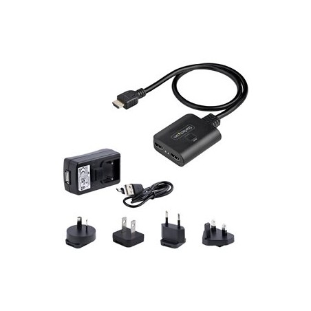 StarTech.com 2-Port HDMI Splitter, 4K 60Hz HDMI 2.0 Video, 4K HDMI Splitter 1 In 2 Out, 1x2 HDMI Display/Output Splitter