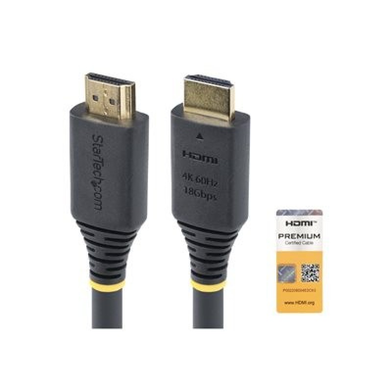 StarTech.com 1.5m (4.9ft) Premium Certified High Speed HDMI Cable, 4K60Hz - Prémiově vysoká rychlost - kabel HDMI s ethernetem