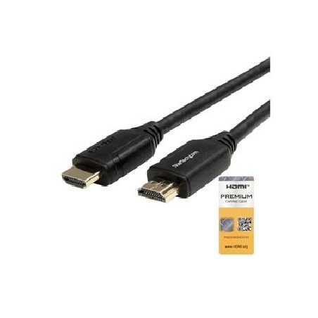 StarTech.com 3ft (1m) Premium Certified HDMI 2.0 Cable with Ethernet, High Speed Ultra HD 4K 60Hz HDMI Cable HDR10, HDMI Cord