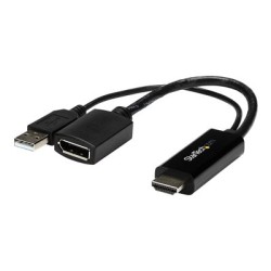 StarTech.com 4K 30Hz HDMI to DisplayPort Video Adapter w/ USB Power - 6 in - HDMI 1.4 (Male) to DP 1.2 (Female) Active Monitor