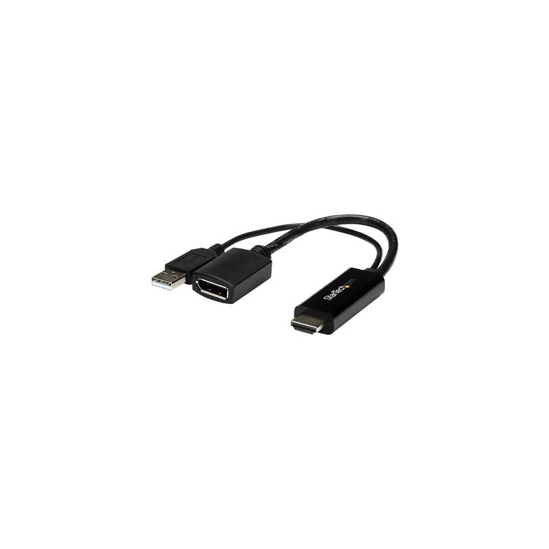 StarTech.com 4K 30Hz HDMI to DisplayPort Video Adapter w/ USB Power - 6 in - HDMI 1.4 (Male) to DP 1.2 (Female) Active Monitor