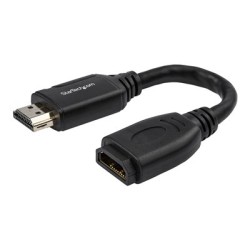 StarTech.com 6in High Speed HDMI Port Saver Cable with 4K 60Hz - Short HDMI 2.0 Male to Female Adapter Cable - Port Extender