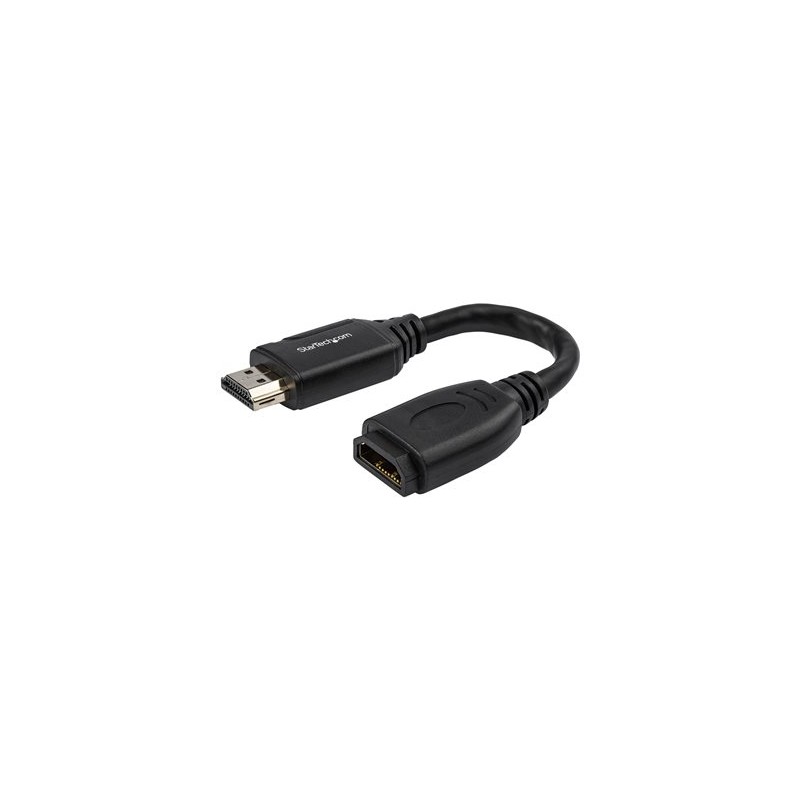 StarTech.com 6in High Speed HDMI Port Saver Cable with 4K 60Hz - Short HDMI 2.0 Male to Female Adapter Cable - Port Extender