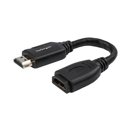 StarTech.com 6in High Speed HDMI Port Saver Cable with 4K 60Hz - Short HDMI 2.0 Male to Female Adapter Cable - Port Extender