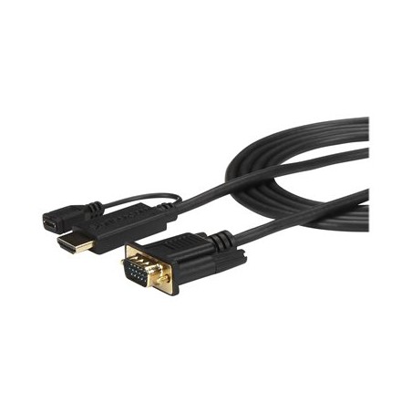 StarTech.com HDMI to VGA Cable - 6ft 2m - 1080p - Active Conversion - HDMI to VGA Adapter Cable for Your VGA Monitor / Display