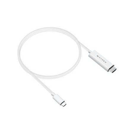 HyperDrive - Kabel adaptéru - USB-C s piny (male) do HDMI s piny (male) - 2.5 m - bílá - podpora 4K60Hz, podpora režimu DP Alt